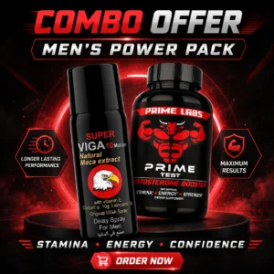 Super Viga 10 Million + Prime Test Combo Pack (Delay Spray & Testosterone Booster)